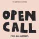 A promotional graphic for the 101 Art Book Series Open Call, inviting artists to submit their work for the abstract-themed edition.